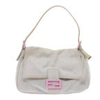FENDI Mamma Baguette Shoulder Bag cotton White 26325ep2601