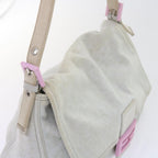 FENDI Mamma Baguette Shoulder Bag cotton White 26325ep2601