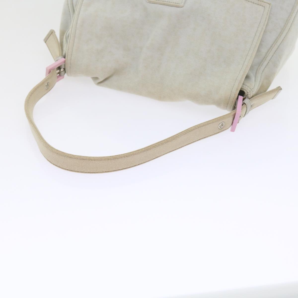 FENDI Mamma Baguette Shoulder Bag cotton White 26325ep2601