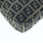 FENDI Zucchino Canvas Mamma Baguette Shoulder Bag Navyep2602
