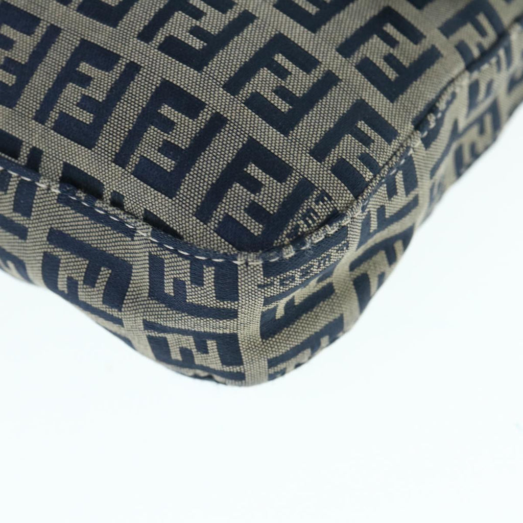 FENDI Zucchino Canvas Mamma Baguette Shoulder Bag Navyep2602
