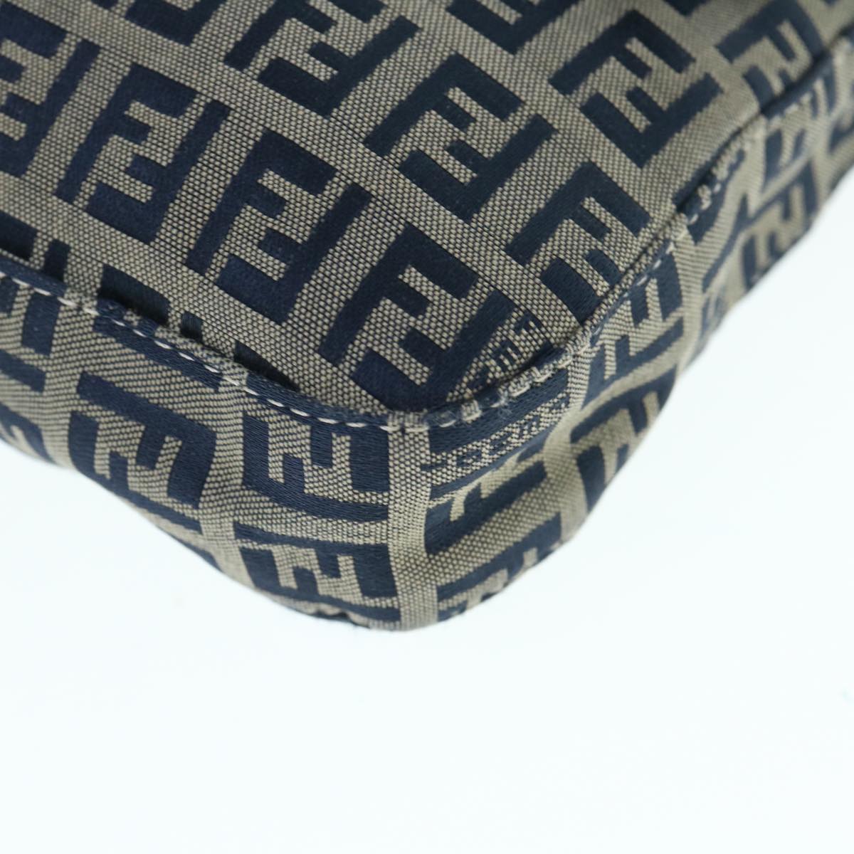 FENDI Zucchino Canvas Mamma Baguette Shoulder Bag Navyep2602