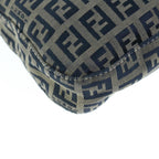 FENDI Zucchino Canvas Mamma Baguette Shoulder Bag Navyep2602