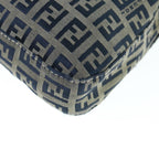 FENDI Zucchino Canvas Mamma Baguette Shoulder Bag Navyep2602