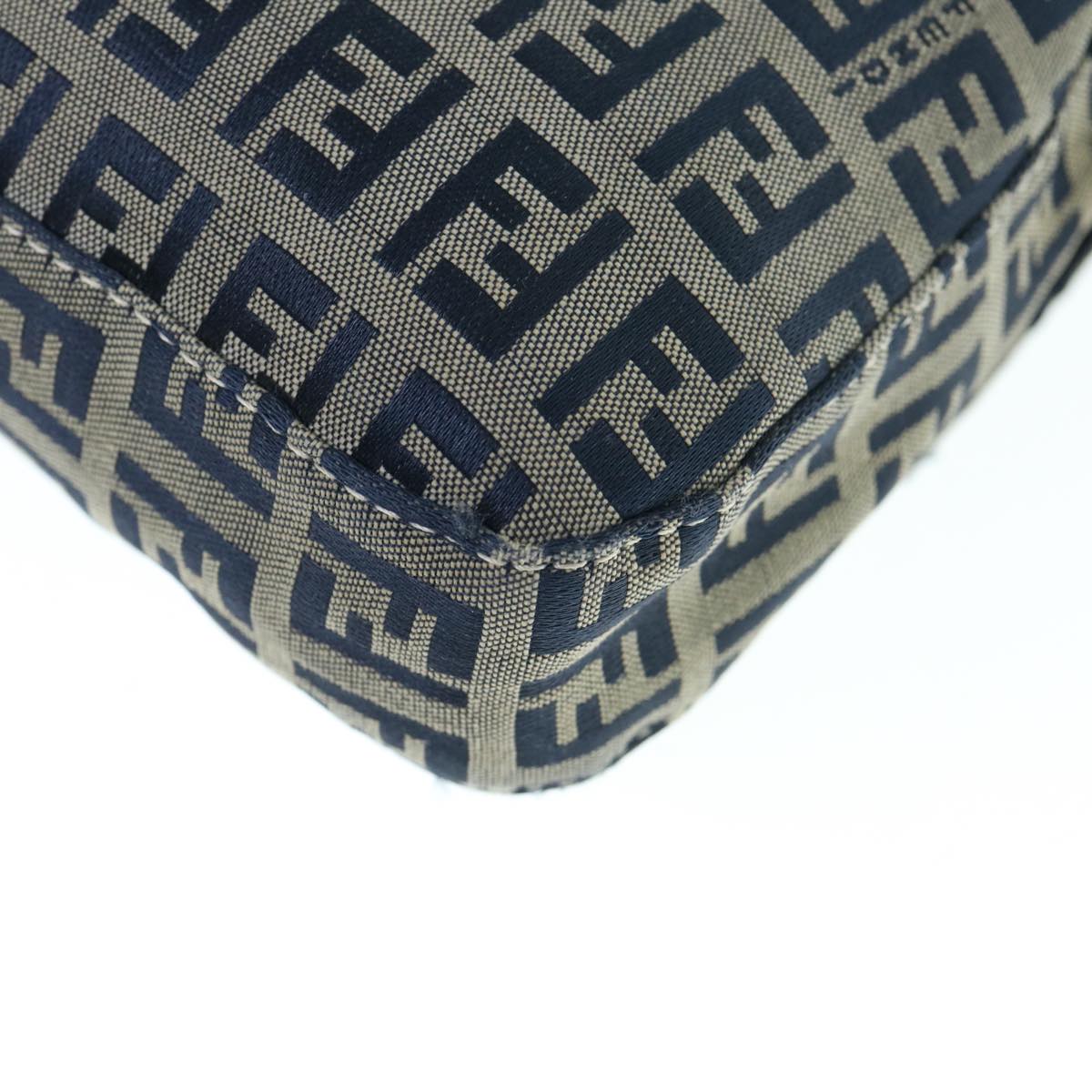 FENDI Zucchino Canvas Mamma Baguette Shoulder Bag Navyep2602