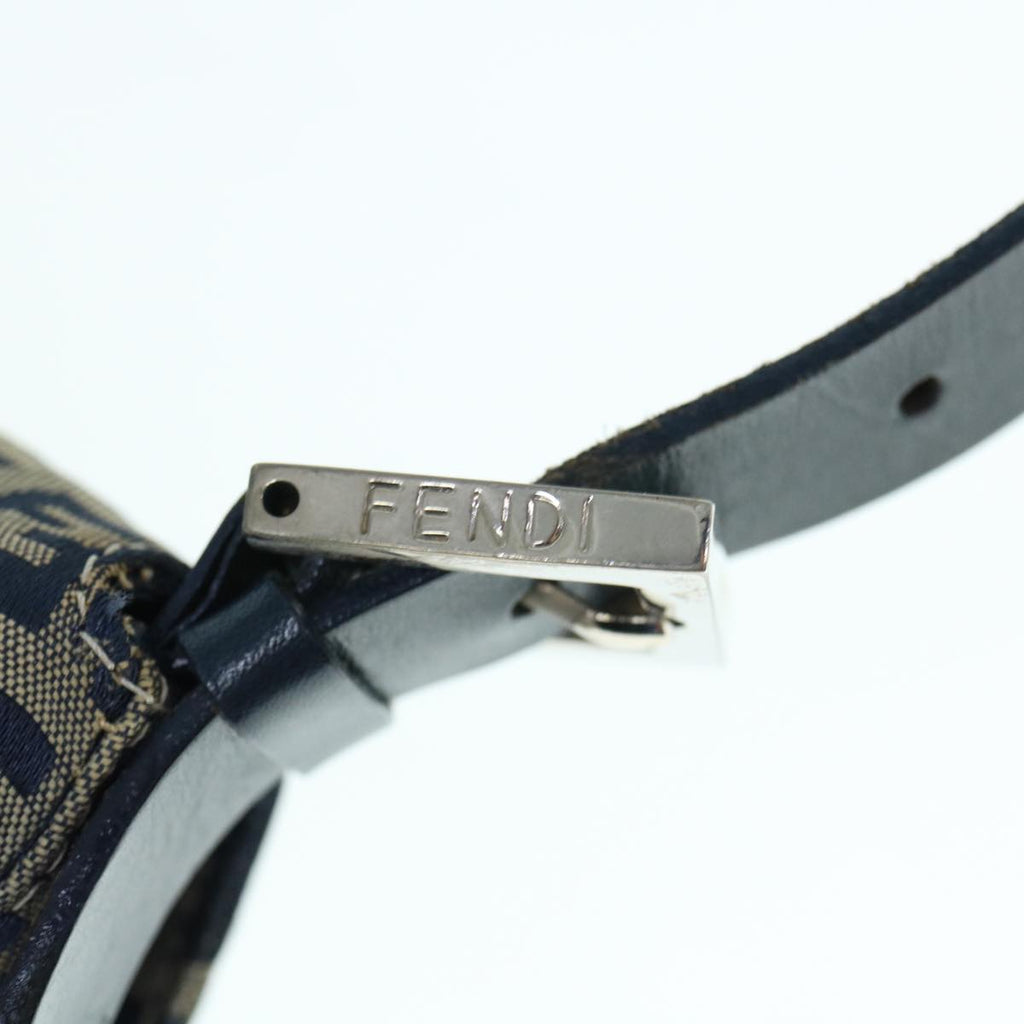 FENDI Zucchino Canvas Mamma Baguette Shoulder Bag Navyep2602