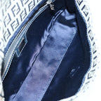 FENDI Zucchino Canvas Mamma Baguette Shoulder Bag Navyep2602