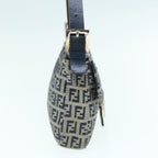 FENDI Zucchino Canvas Mamma Baguette Shoulder Bag Navyep2602