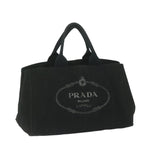 PRADA Canapa GM Hand Bag Canvas Black  ep2612