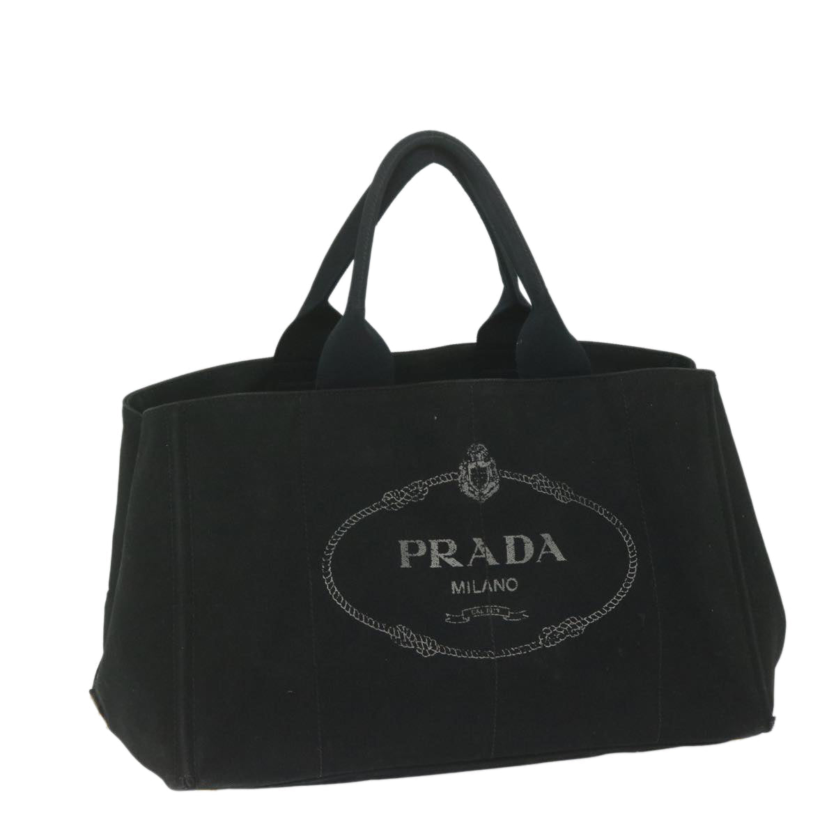 PRADA Canapa GM Hand Bag Canvas Black  ep2612