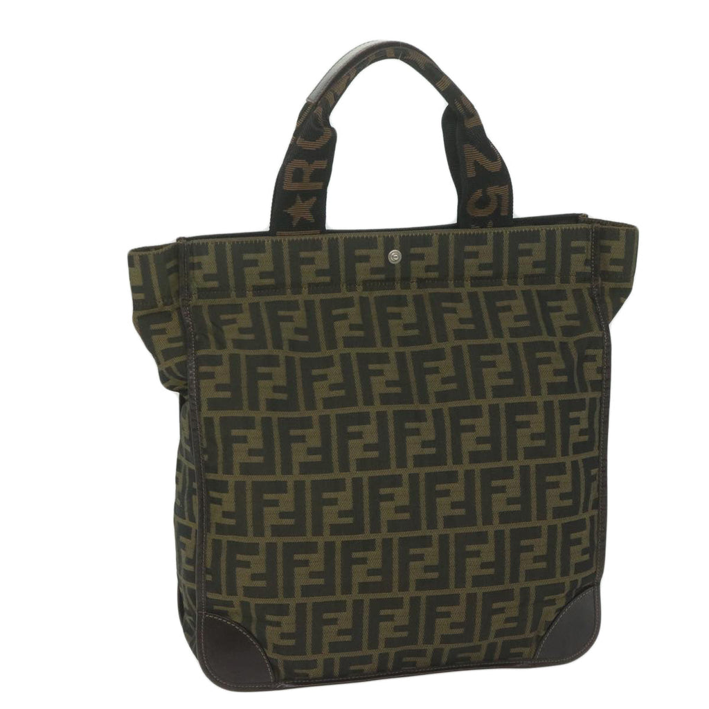 FENDI Zucca Canvas Hand Bag Black Brownep2618