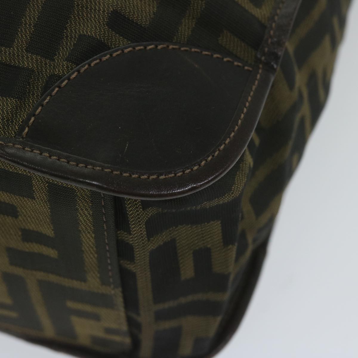 FENDI Zucca Canvas Hand Bag Black Brownep2618