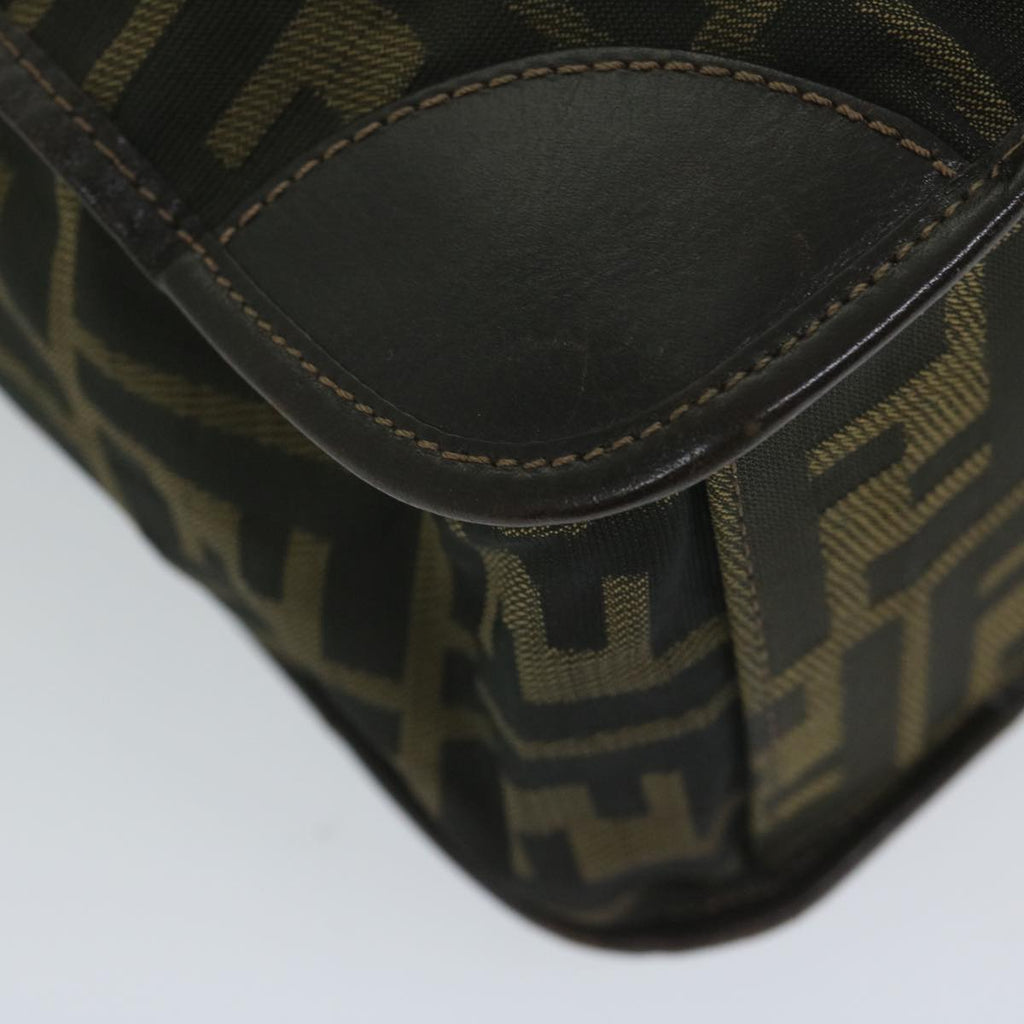 FENDI Zucca Canvas Hand Bag Black Brownep2618