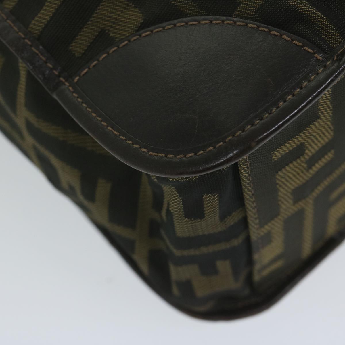 FENDI Zucca Canvas Hand Bag Black Brownep2618