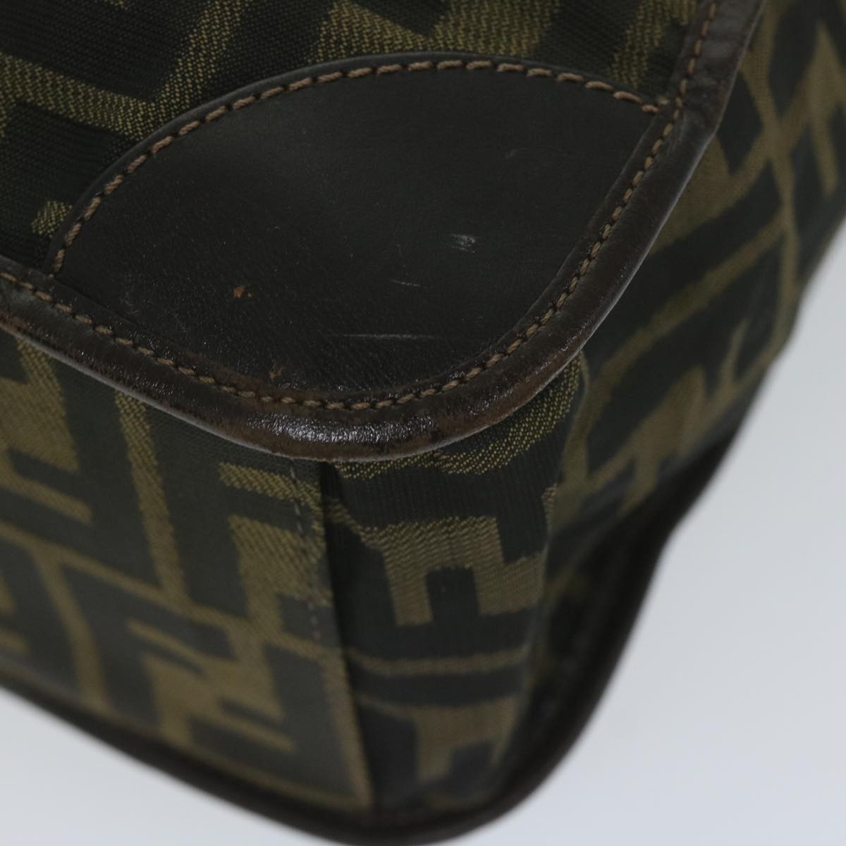 FENDI Zucca Canvas Hand Bag Black Brownep2618