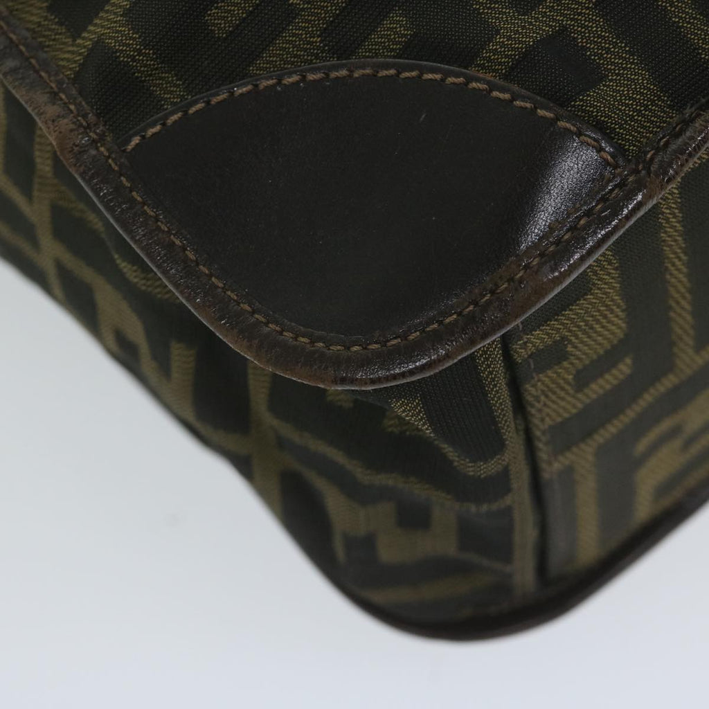 FENDI Zucca Canvas Hand Bag Black Brownep2618