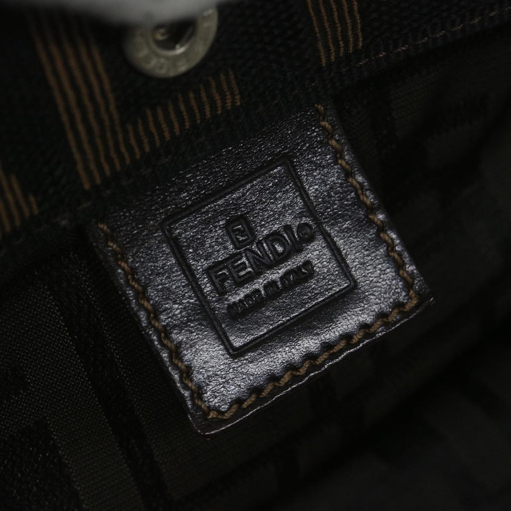 FENDI Zucca Canvas Hand Bag Black Brownep2618