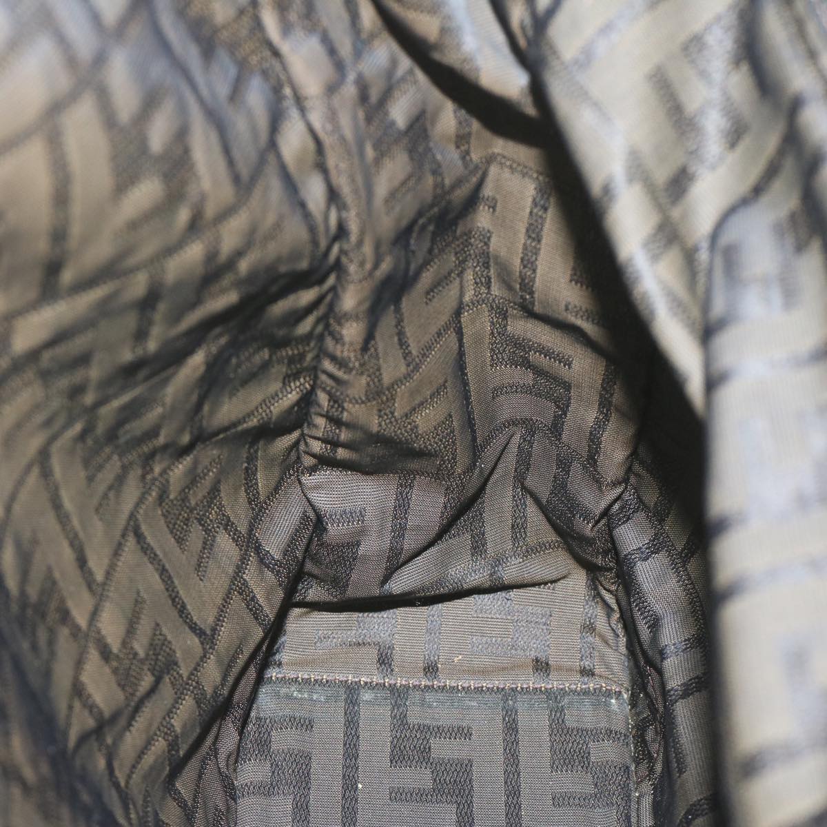 FENDI Zucca Canvas Hand Bag Black Brownep2618