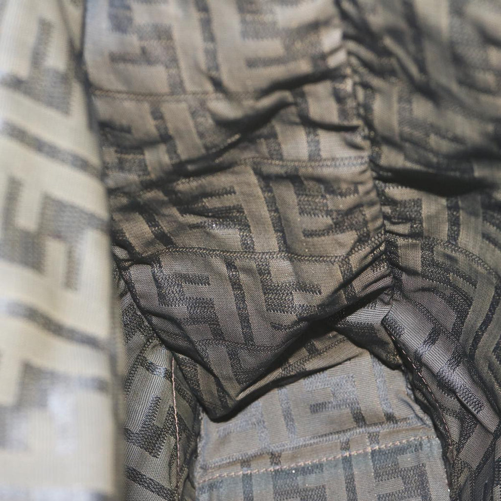 FENDI Zucca Canvas Hand Bag Black Brownep2618