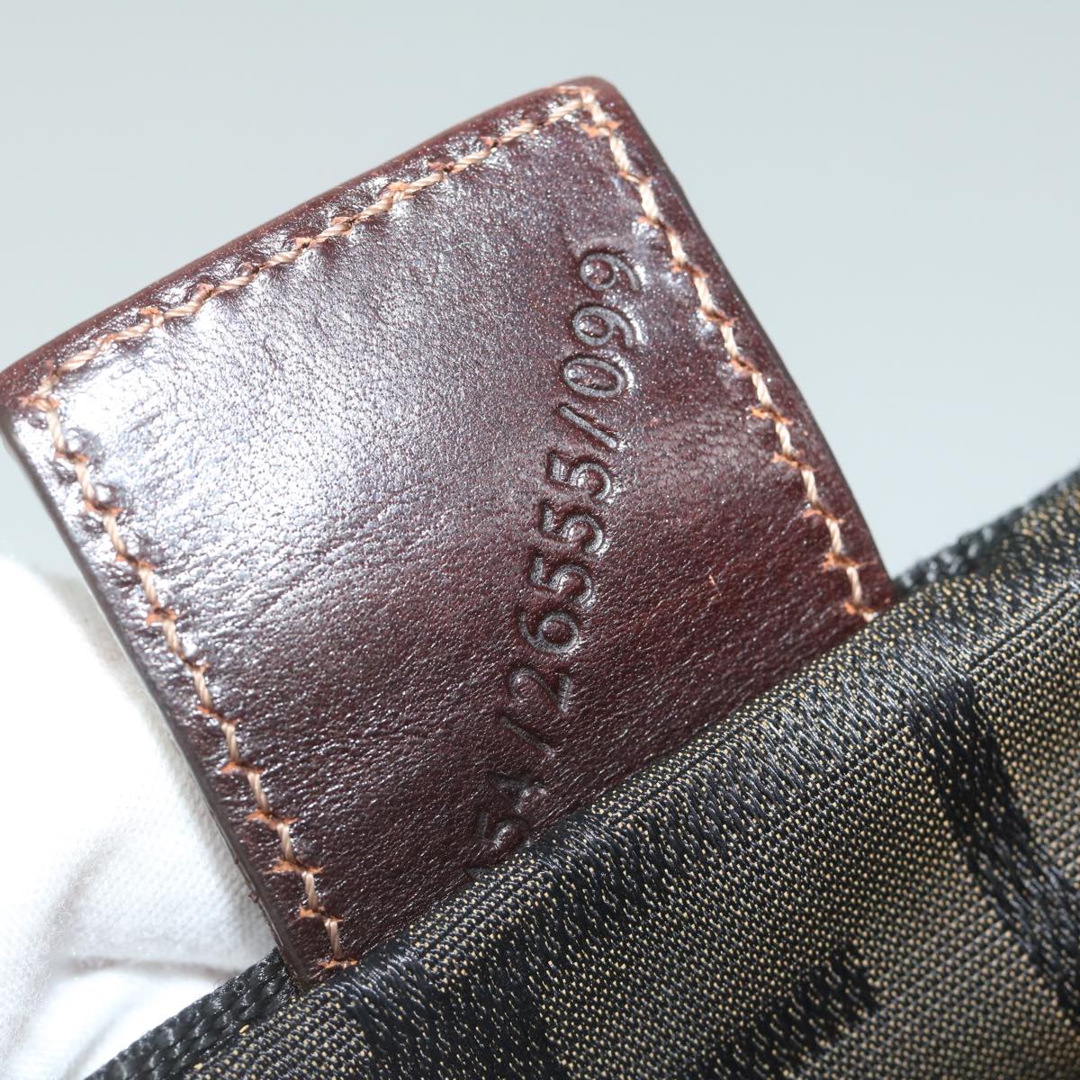 FENDI Zucca Canvas Hand Bag Black Brownep2618