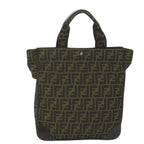 FENDI Zucca Canvas Hand Bag Black Brownep2618