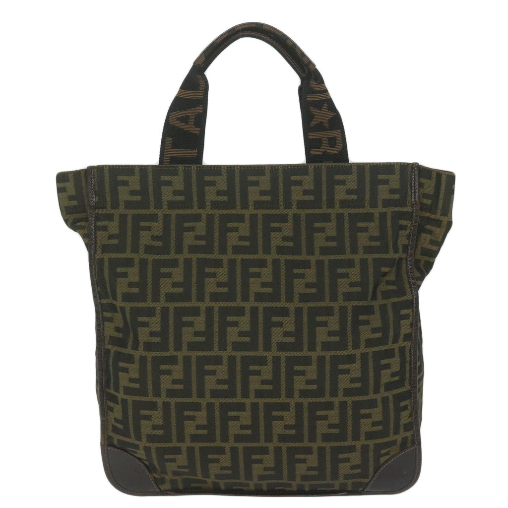 FENDI Zucca Canvas Hand Bag Black Brownep2618