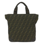 FENDI Zucca Canvas Hand Bag Black Brownep2618