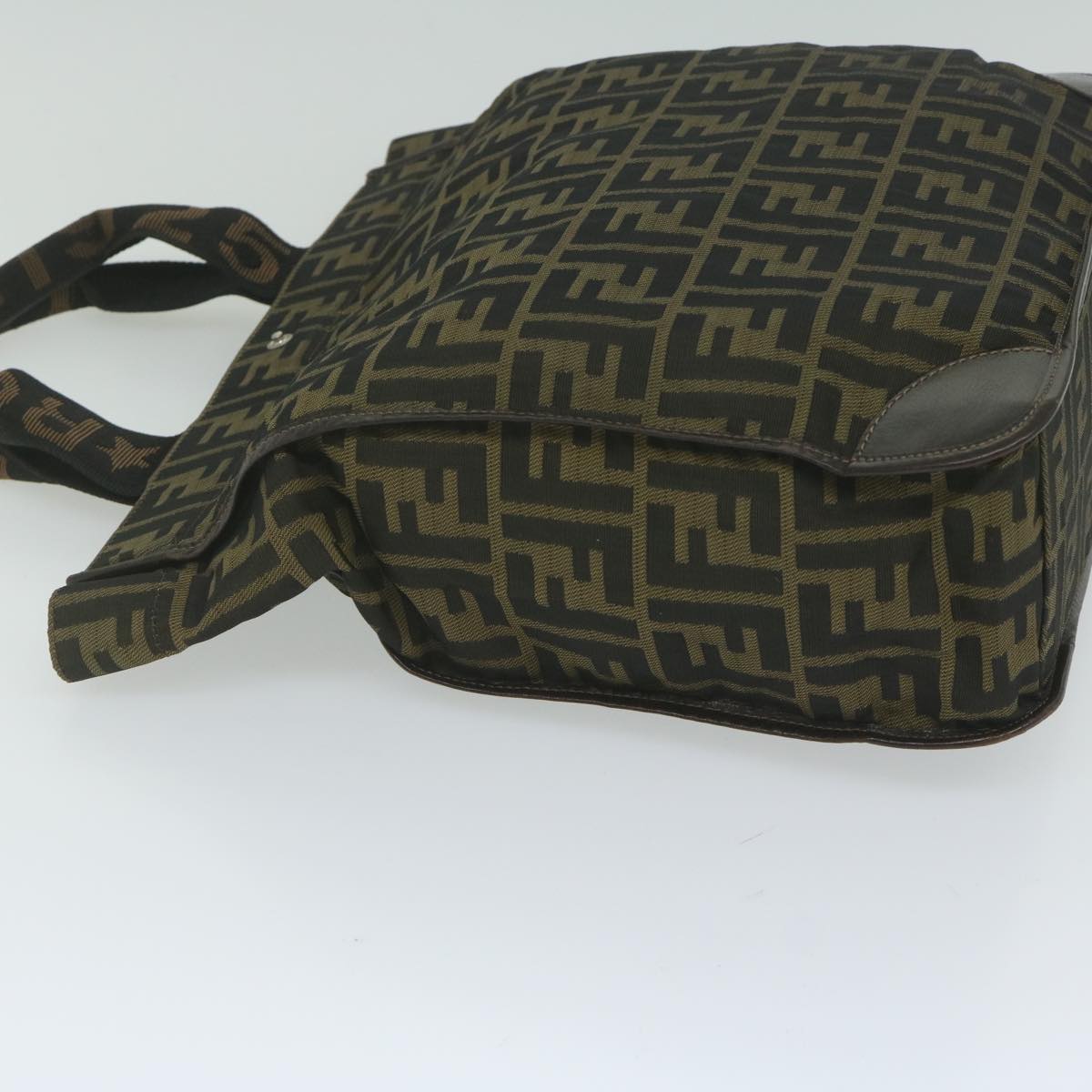 FENDI Zucca Canvas Hand Bag Black Brownep2618