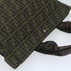 FENDI Zucca Canvas Hand Bag Black Brownep2618