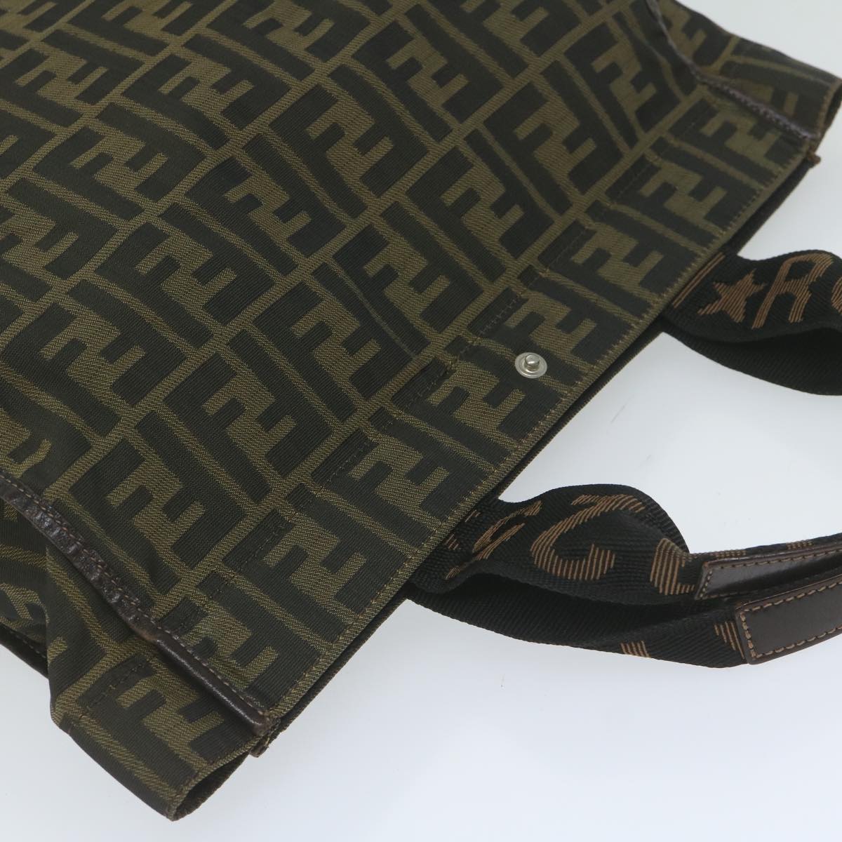 FENDI Zucca Canvas Hand Bag Black Brownep2618