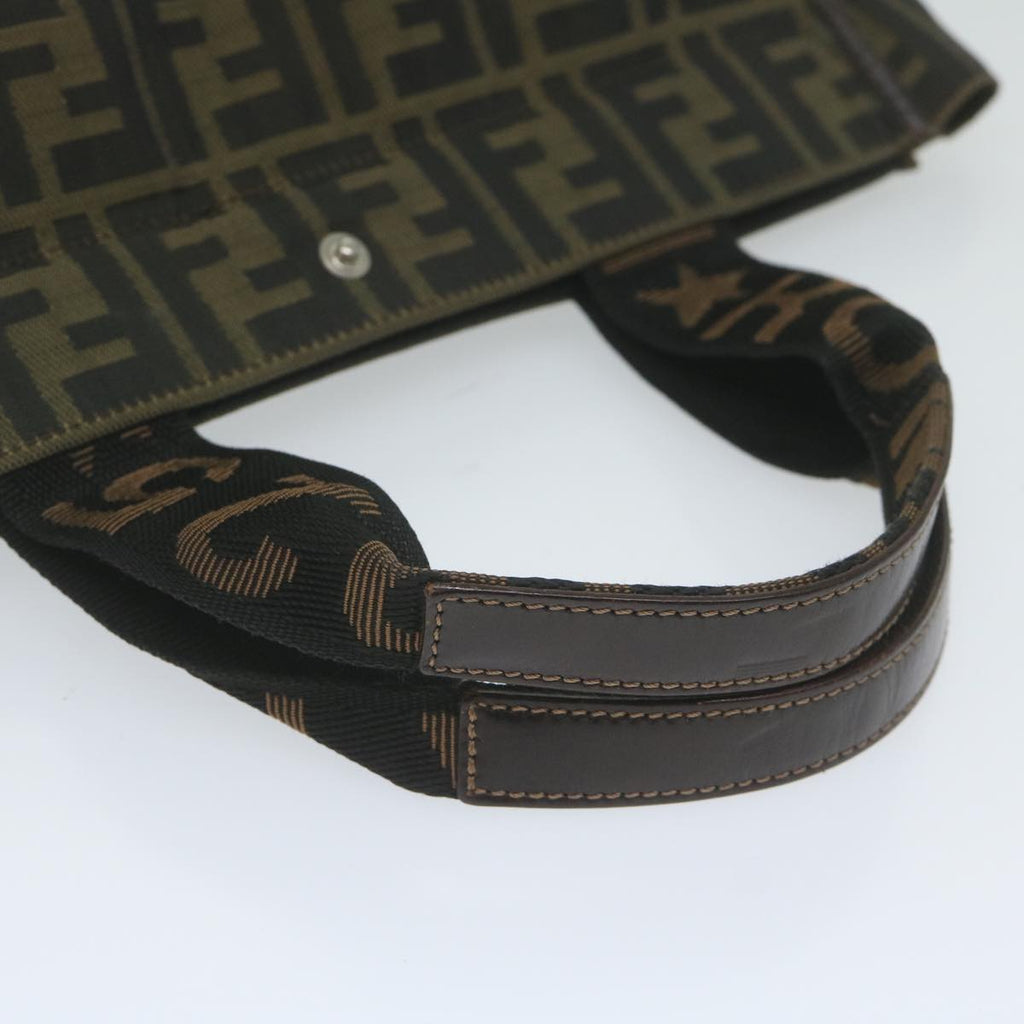 FENDI Zucca Canvas Hand Bag Black Brownep2618