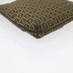 FENDI Zucchino Canvas Mamma Baguette Shoulder Bag Brownep2621
