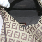 FENDI Zucchino Canvas Mamma Baguette Shoulder Bag Brownep2621