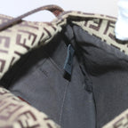 FENDI Zucchino Canvas Mamma Baguette Shoulder Bag Brownep2621