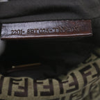 FENDI Zucchino Canvas Mamma Baguette Shoulder Bag Brownep2621