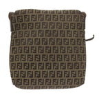 FENDI Zucchino Canvas Mamma Baguette Shoulder Bag Brownep2621