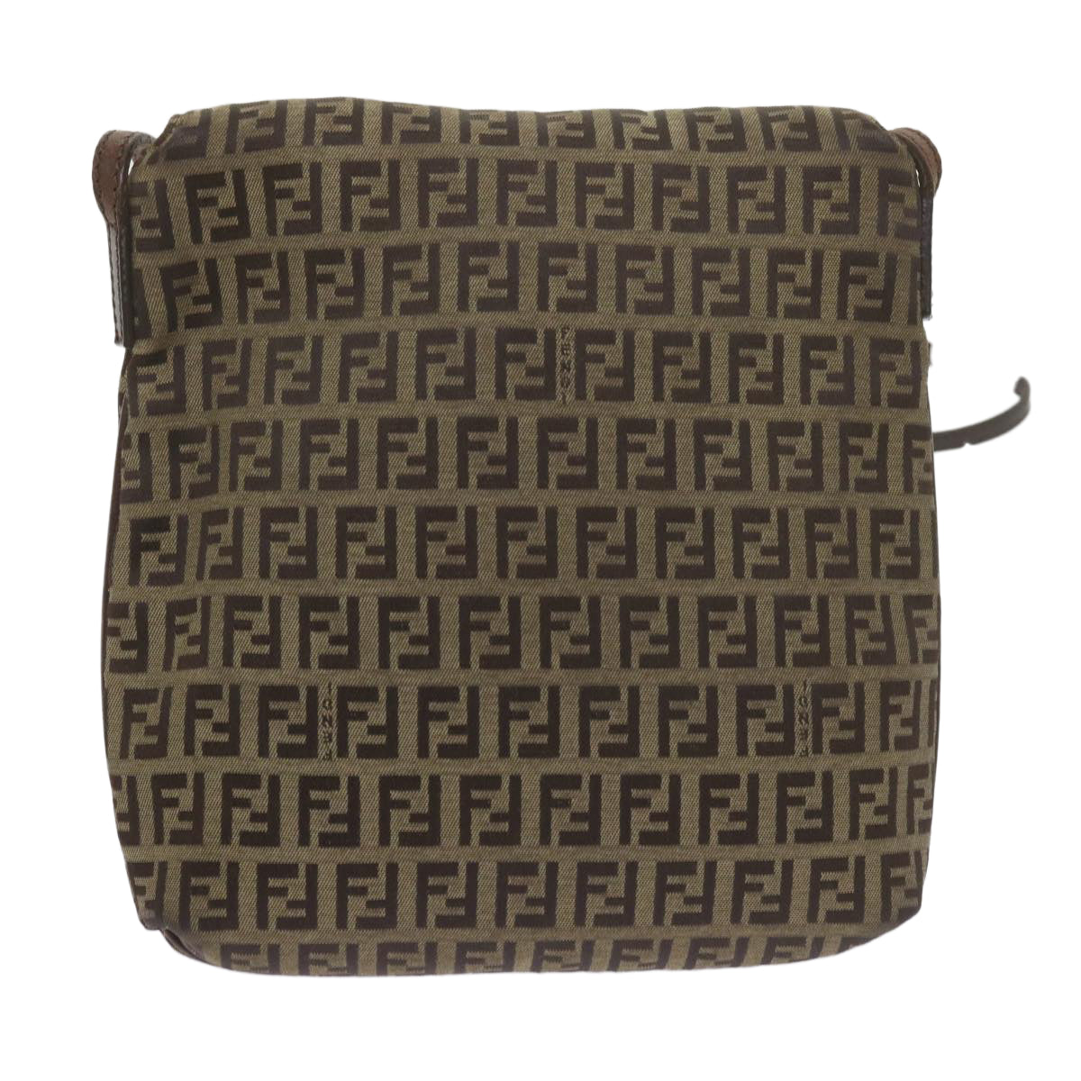 FENDI Zucchino Canvas Mamma Baguette Shoulder Bag Brownep2621