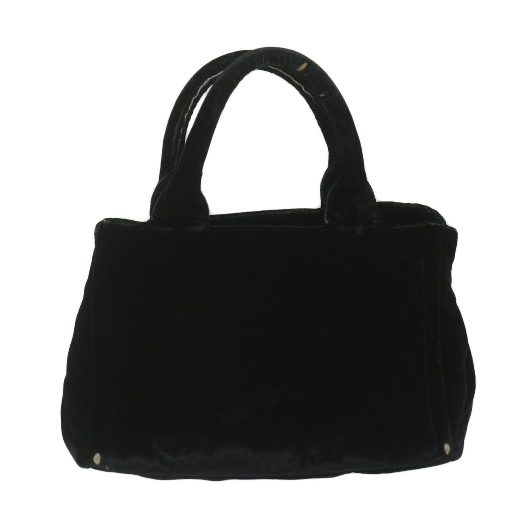PRADA Canapa PM Hand Bag Velor Black  ep2639