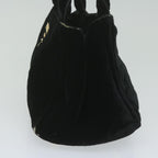 PRADA Canapa PM Hand Bag Velor Black  ep2639