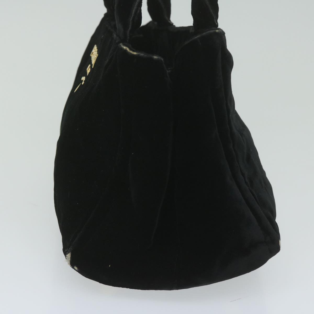 PRADA Canapa PM Hand Bag Velor Black  ep2639