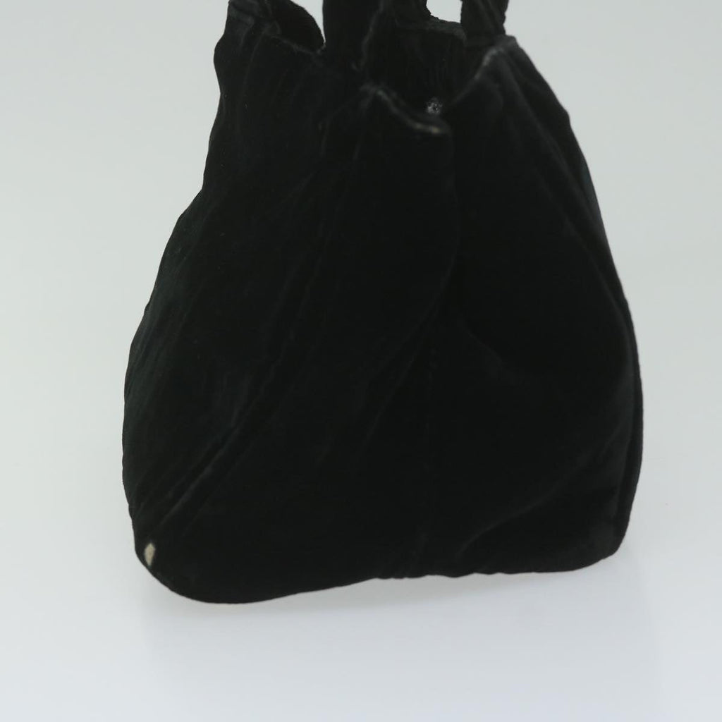 PRADA Canapa PM Hand Bag Velor Black  ep2639