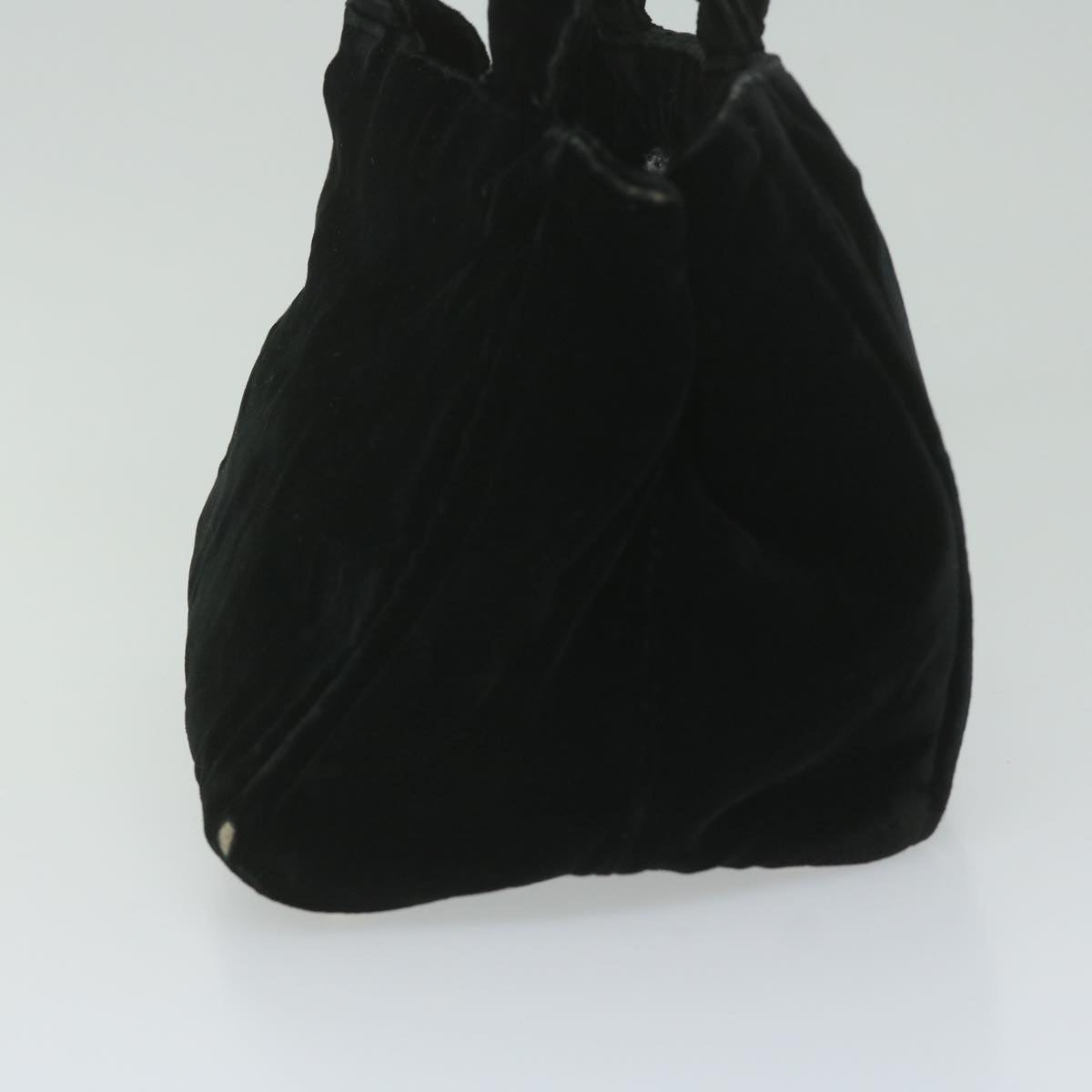 PRADA Canapa PM Hand Bag Velor Black  ep2639