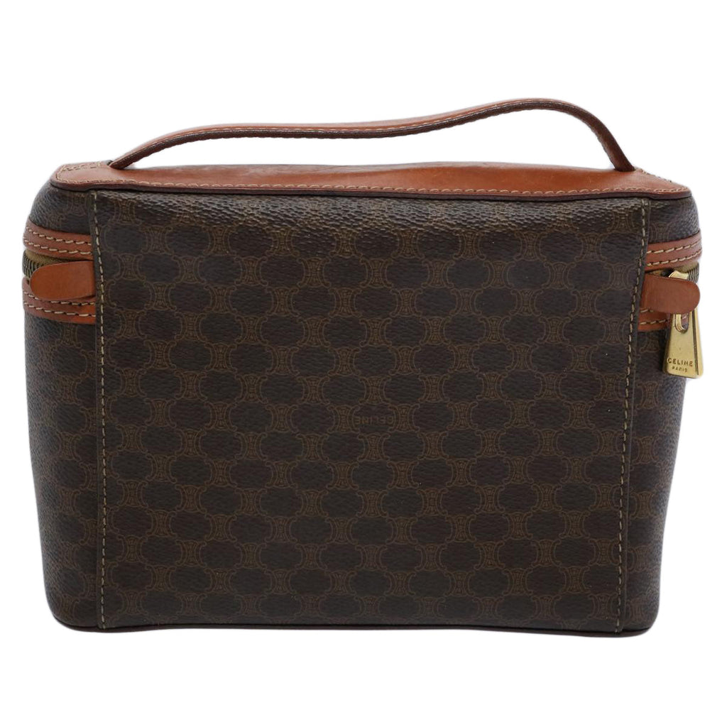 CELINE Macadam Canvas Hand Bag PVC Leather Brown  ep2706