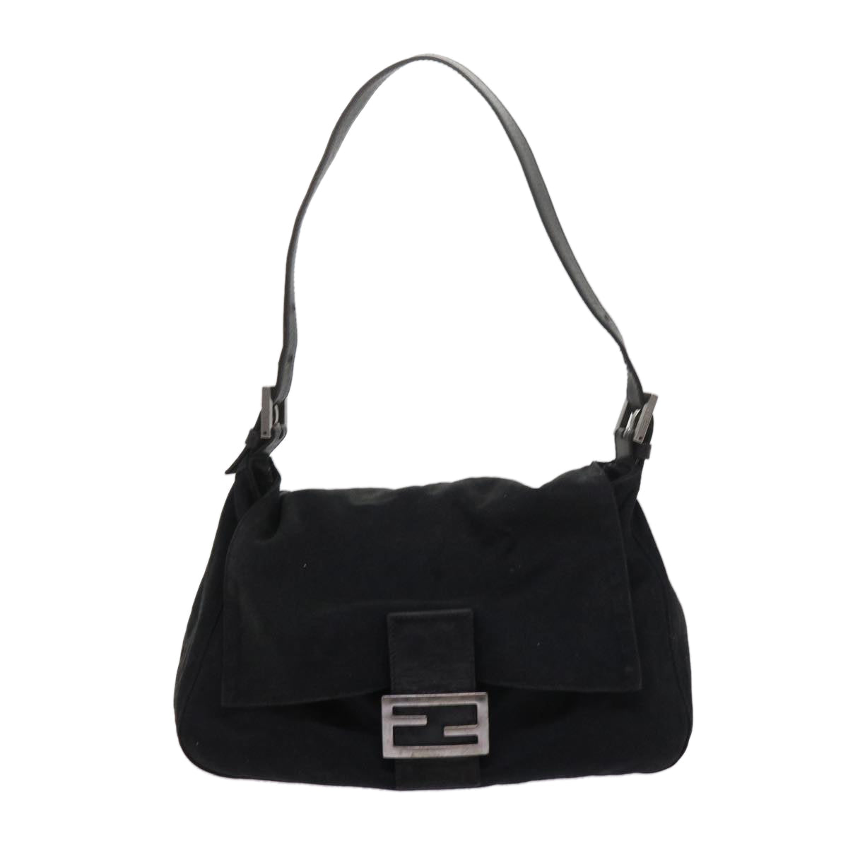 FENDI Mamma Baguette Shoulder Bag Nylon Black 2305 26325 079ep2730