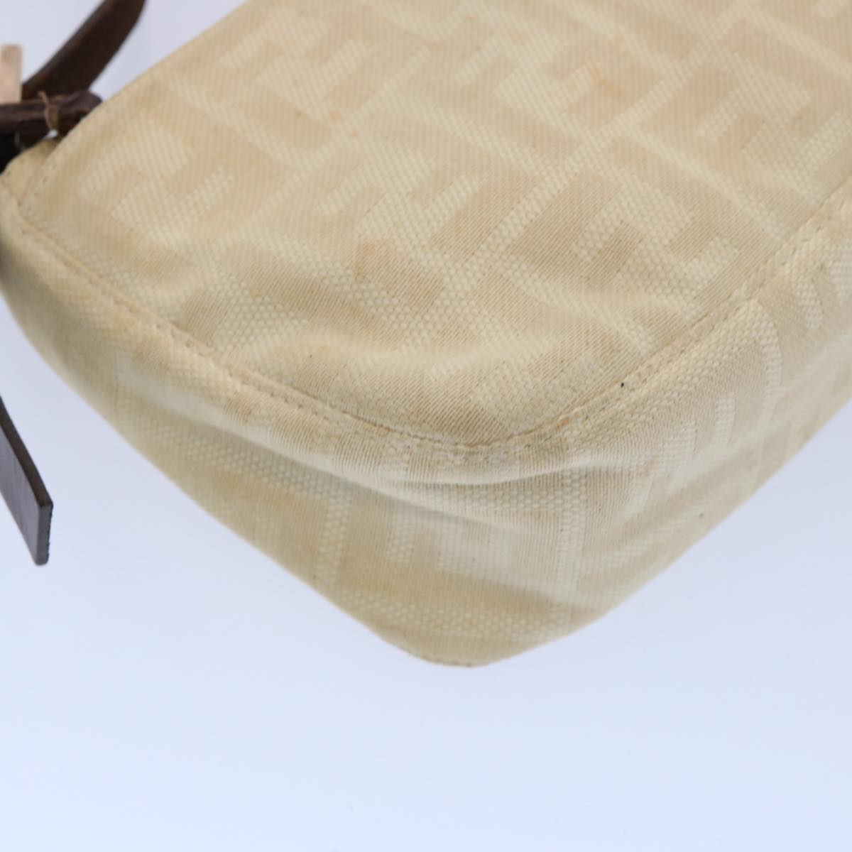 FENDI Zucca Canvas Mamma Baguette Shoulder Bag Beigeep2732