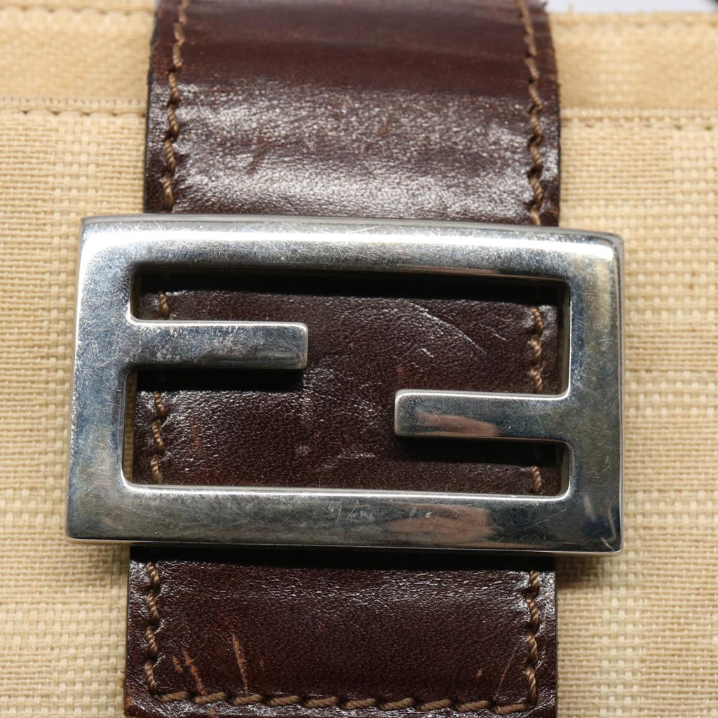 FENDI Zucca Canvas Mamma Baguette Shoulder Bag Beigeep2732