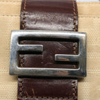 FENDI Zucca Canvas Mamma Baguette Shoulder Bag Beigeep2732