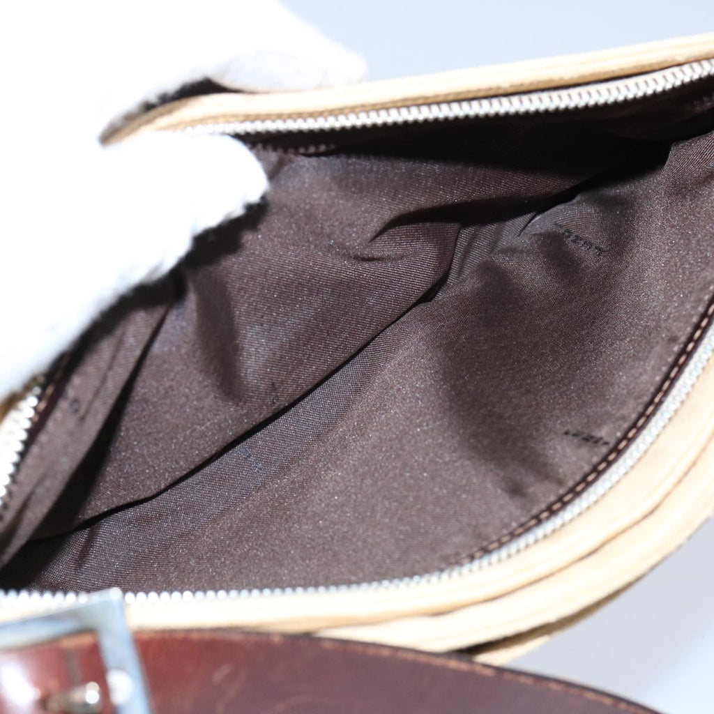 FENDI Zucca Canvas Mamma Baguette Shoulder Bag Beigeep2732