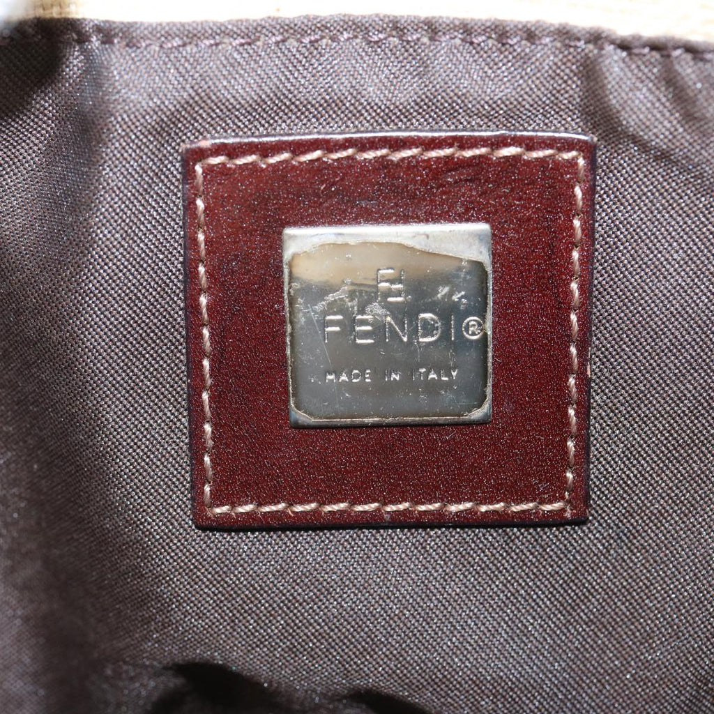 FENDI Zucca Canvas Mamma Baguette Shoulder Bag Beigeep2732