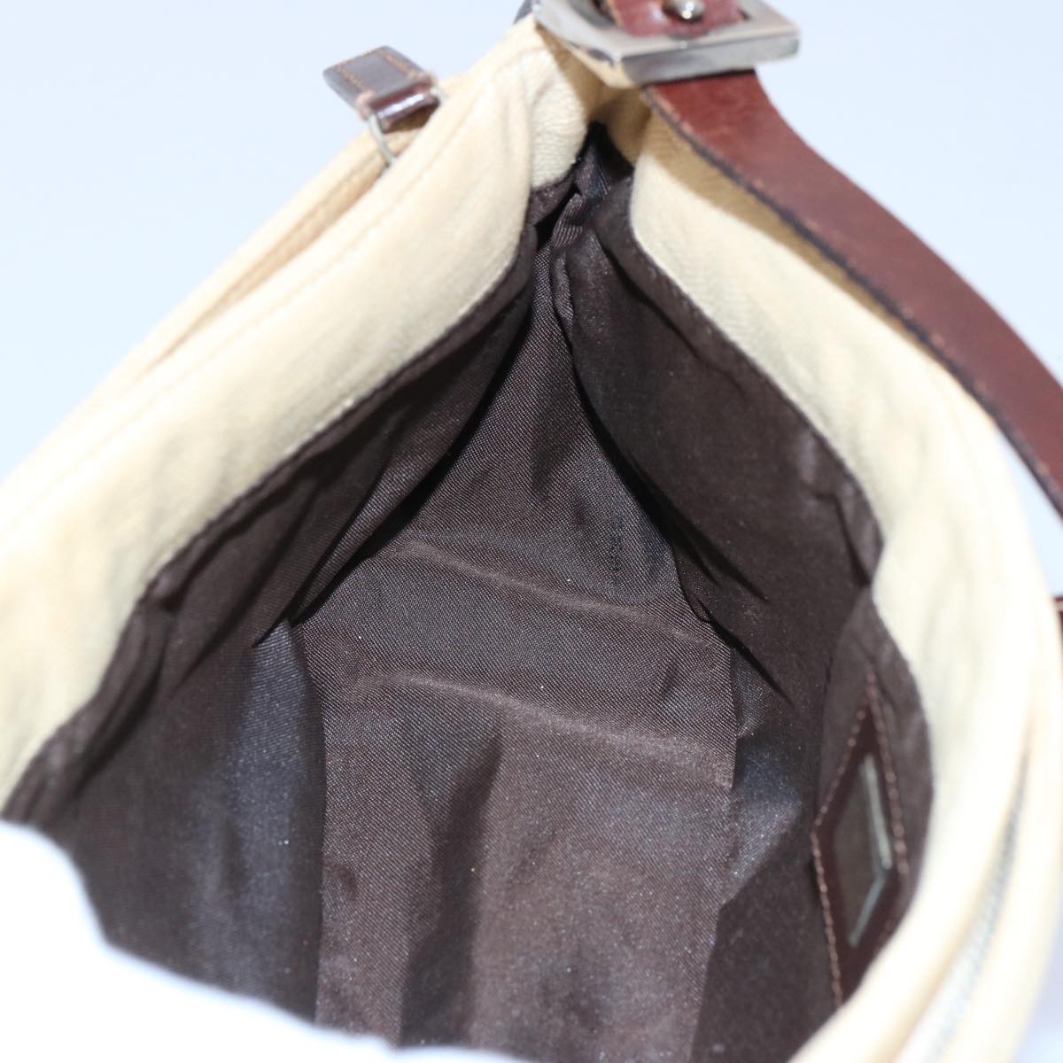 FENDI Zucca Canvas Mamma Baguette Shoulder Bag Beigeep2732